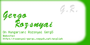 gergo rozsnyai business card